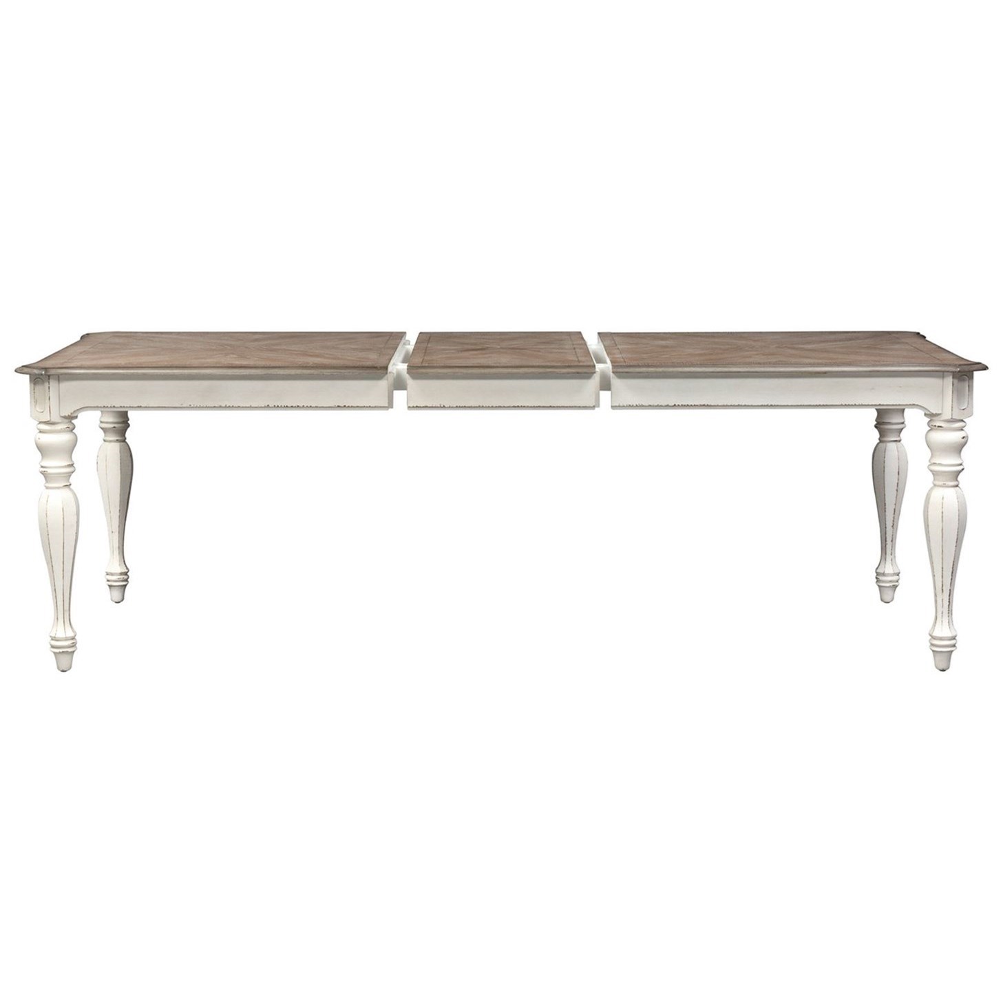 Liberty magnolia manor antique shop white extendable rectangular dining table